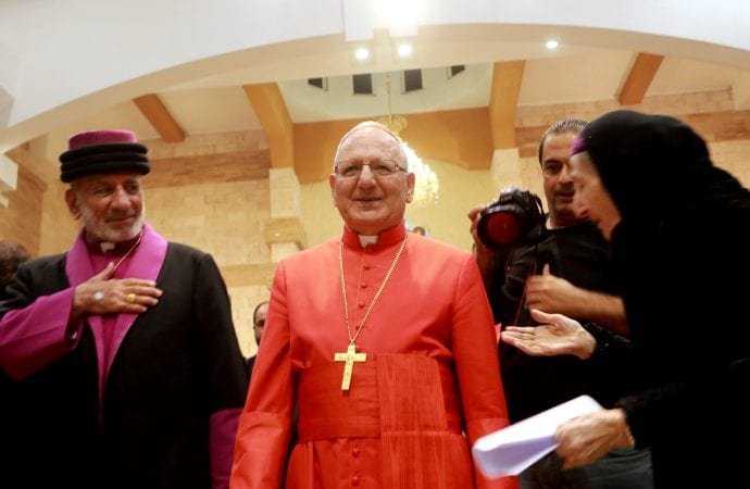 Chaldean Catholic Patriarch Louis Sako of Baghdad is seen at the Church of Our Lady of Perpetual Help in Ainkawa