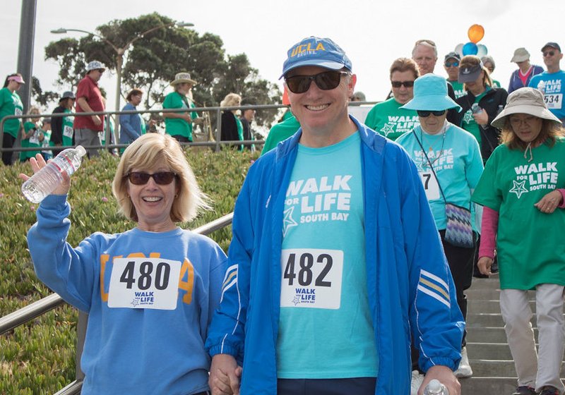 Supporters Mary and John Poprac lead the pack at the 32nd Annual Walk for Life South Bay. (PHOTO COURTESY PREGNANCY HELP CENTER)