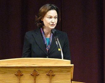 Mary Eberstadt speaks at Bonfils Hall in Denver