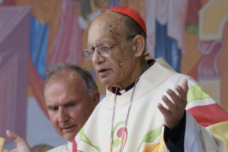 Cardinal Oswald Gracias of Bombay celebrates Mass in Dublin Aug. 22 for the World Meeting of Families. (Credit: Rudolf Gehrig / CNA)