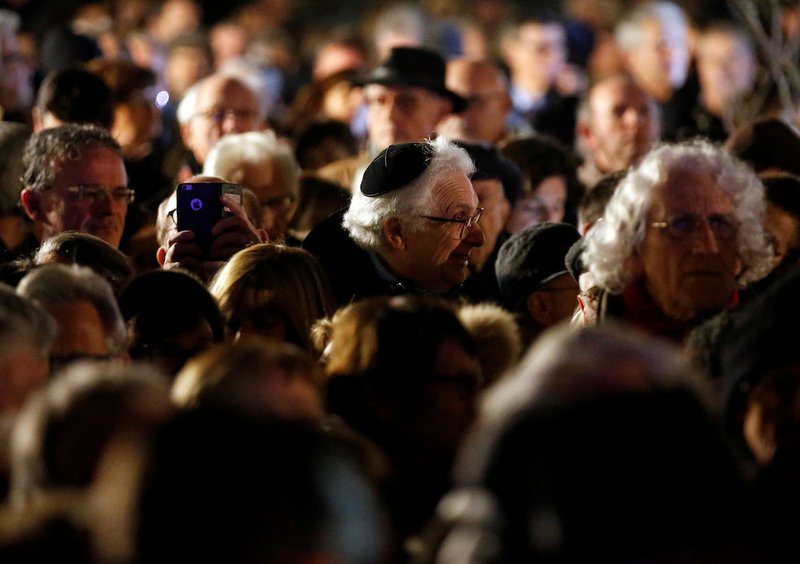 People attend a national gathering in Strasbourg