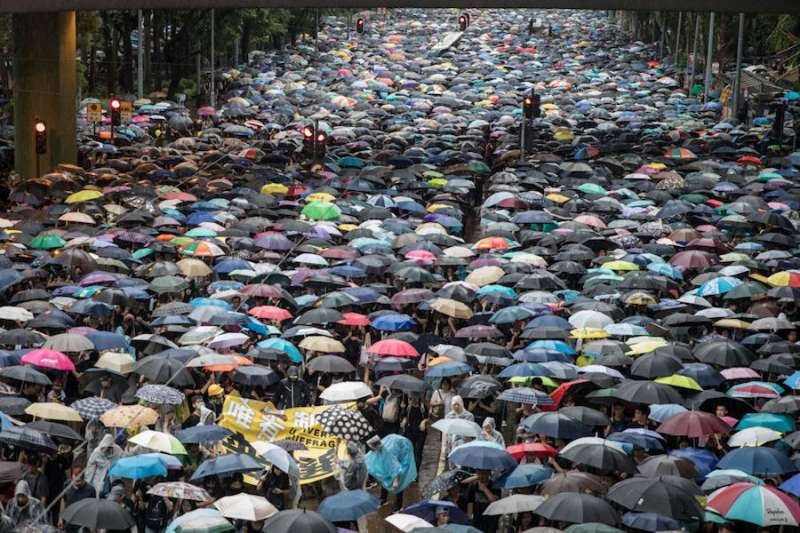 Protestors in Hong Kong Aug. 18