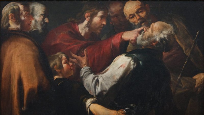 “Christ Healing the Blind Man,” by Gioacchino Assereto (1600-1649), Italian.