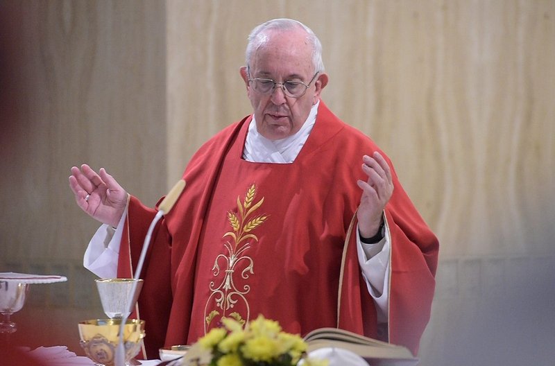 Pope Francis celebrates Mass at Casa Santa Marta.  (Vatican Media)