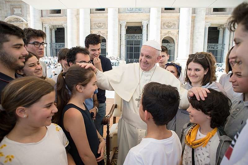 Pope Francis with pilgrims from the Italian dioceses of Bologna and Cesena-Sarsina in St. Peter’s Square
