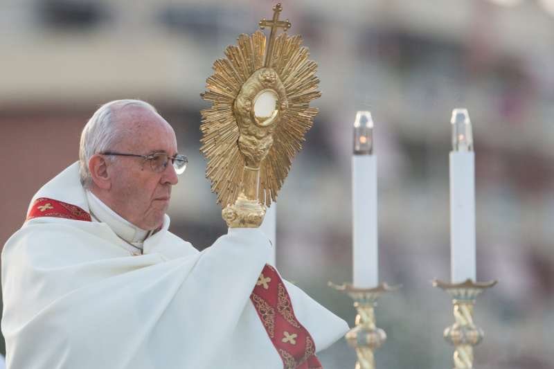 Pope Francis celebrates the Feast of Corpus Christi in Ostia June 3