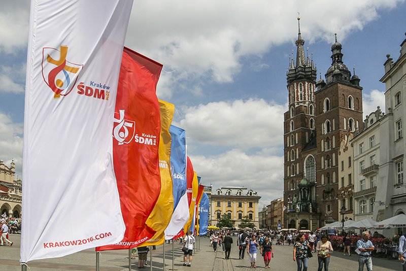 World Youth Day flags fly in Krakow