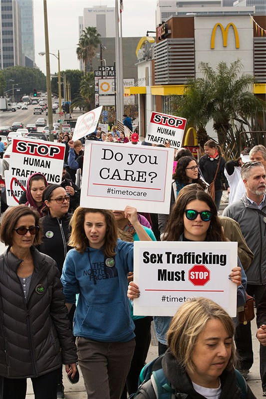 Human Trafficking demonstration in Los Angeles in 2015. (Victor Aleman)
