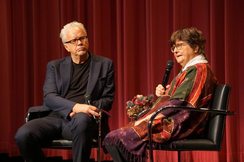 Sister Helen Prejean and actor/activist Tim Robbins at the Hammer Museum October 17. (R.W DELLINGER)
