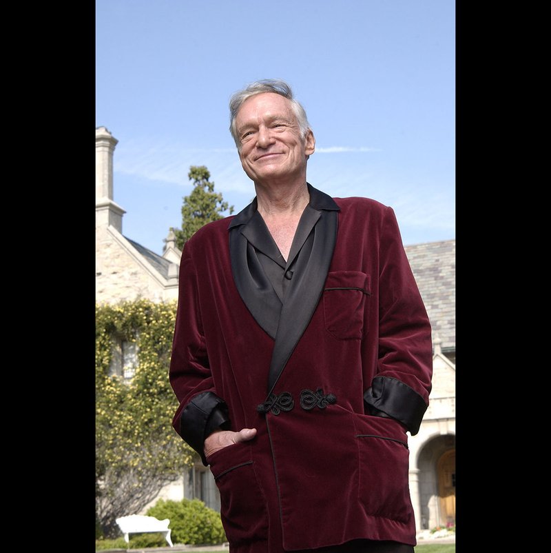 Playboy founder Hugh Hefner pictured outside his Holmby Hills
