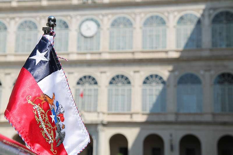Presidential flag of Chile in St. Damasso Court