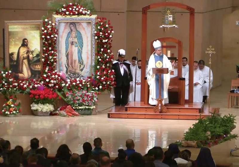 Archbishop José H. Gomez celebrated Mass in honor of Our Lady of Guadalupe at the Cathedral of Our Lady of the Angels in downtown Los Angeles Dec. 11. 