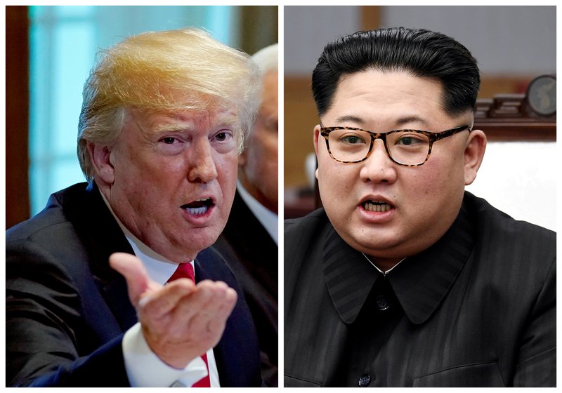 A combination photo shows U.S. President Donald Trump and North Korea leader Kim Jong Un. The two were to meet on Singapore's Sentosa Island for a historic summit June 12. It was to be the first meeting between a sitting U.S. president and a North Korean leader. (CNS photo/Kevin Lamarque