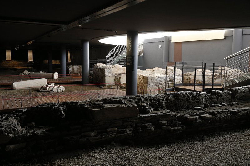 An archeological site adjacent to the Basilica of St. Paul Outside the Walls is pictured in Rome Sept. 6.The site contains the remains of structures from late antiquity and the medieval period that were built near the shrine to St. Paul. Unearthed from 2007 to 2009
