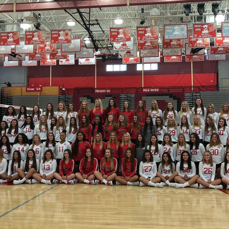 Mater Dei's volleyball team is tied for first in the latest rankings. (MATERDEIGVB/INSTAGRAM)