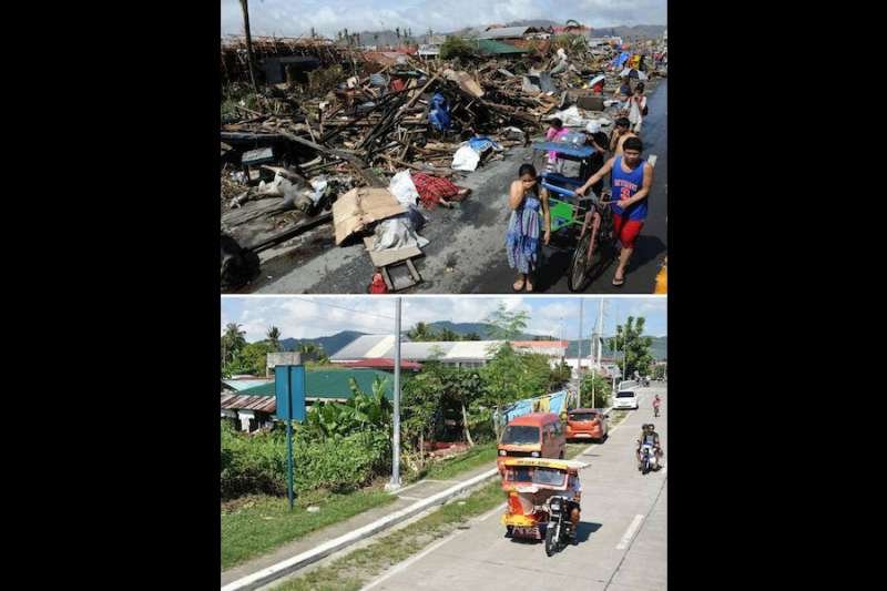 Combo photo of the Philippines in November 2013 (top)