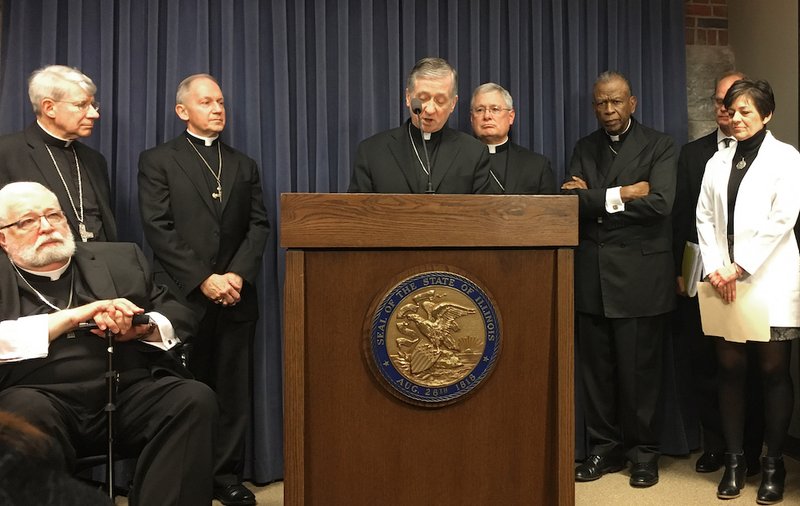 Chicago Cardinal Blase J. Cupich speaks during a March 28