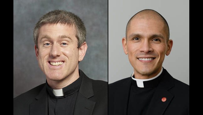 Father Robert W. McGowan (left) and Jesuit Father Christopher A. Calderón