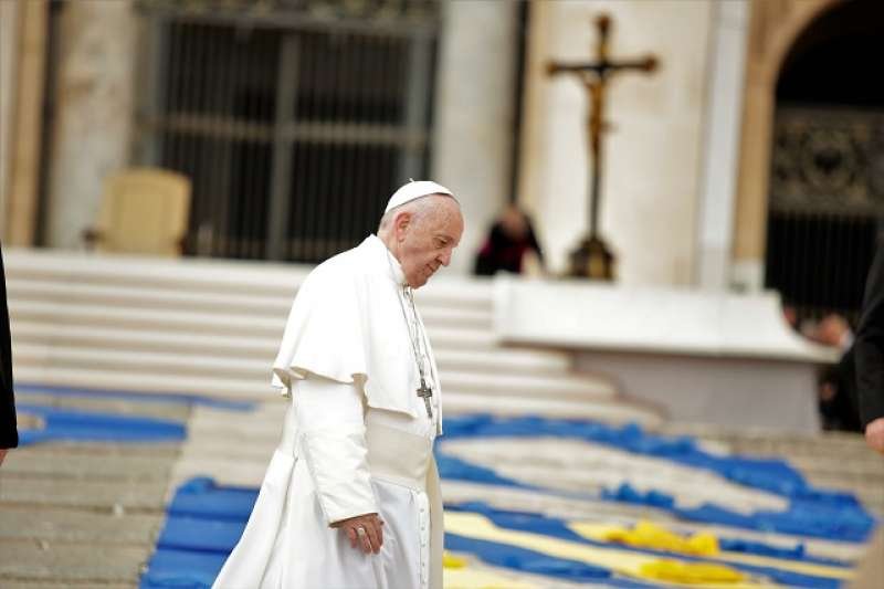 Pope Francis before leading the Regina Coeli in St. Peter's Square April 30