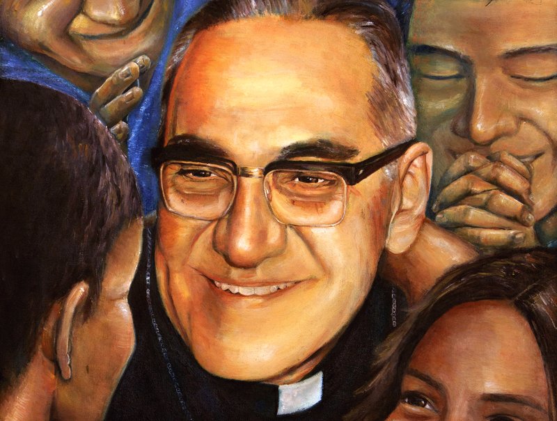 A mural of Salvadoran Archbishop Oscar Romero is seen in 2015. Blessed Oscar Romero's martyrdom