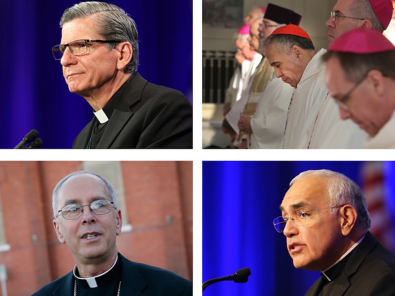 Pictured clockwise in a combination photo are: Archbishop Gustavo Garcia-Siller of San Antonio; Cardinal Daniel N. DiNardo of Galveston-Houston