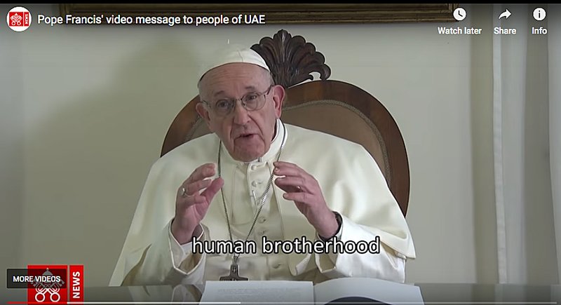 Pope Francis is pictured in a screen grab from video released by the Vatican Jan. 31