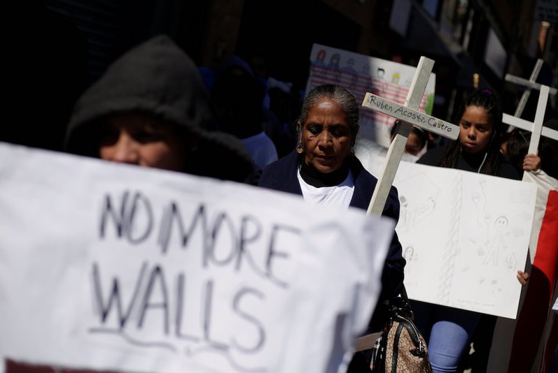 Demonstrators protest U.S. President Donald Trump's national emergency declaration in El Paso