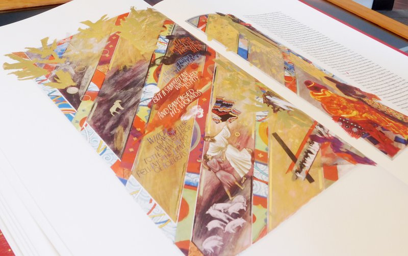 An illustration from The Saint John's Bible is is seen Aug. 11 at Sienna College in Loudonville