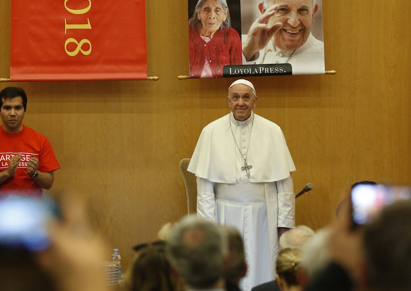 Pope Francis attends the release of the book
