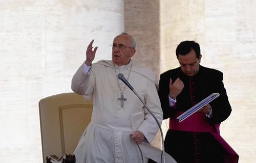Pope Francis in Saint Peter's square May 14