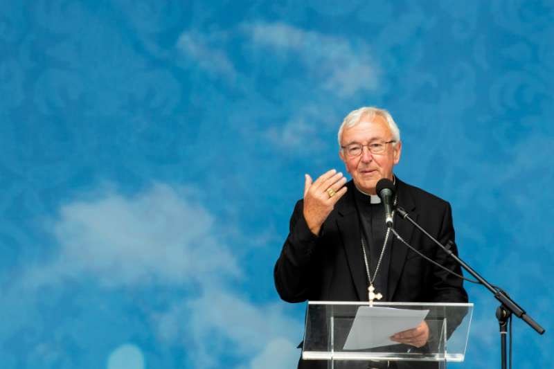 Cardinal Vincent Nichols of Westminster delivers a keynote address at the World Meeting of Families in Dublin