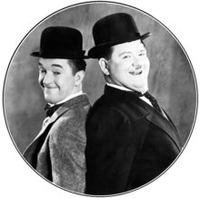 Stan Laurel and Oliver Hardy in their 1939 feature film called The Flying Deuces. (WIKIPEDIA)
