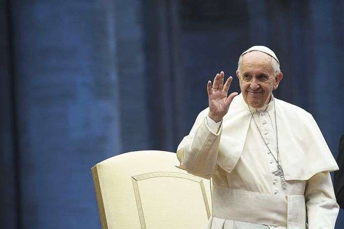 Pope Francis at the Divine Mercy Vigil in St. Peter's Square