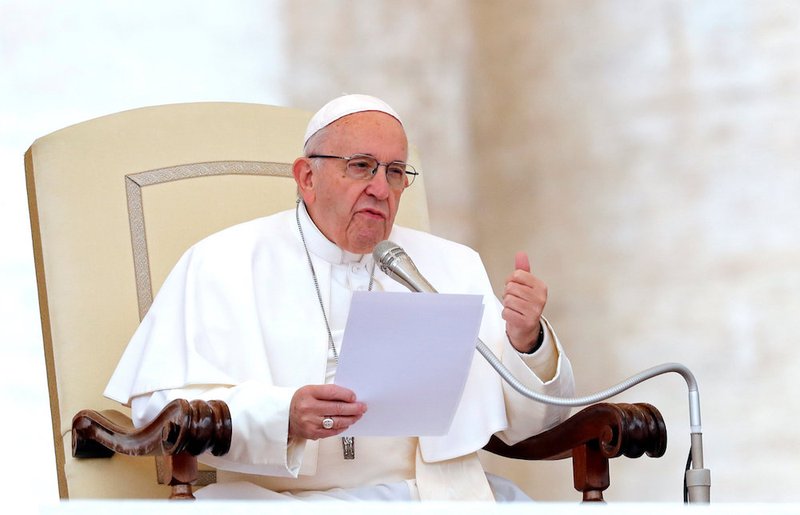 Pope Francis leads his general audience in St. Peter's Square at the Vatican Oct. 31. (CNS photo/Stefano Rellandini