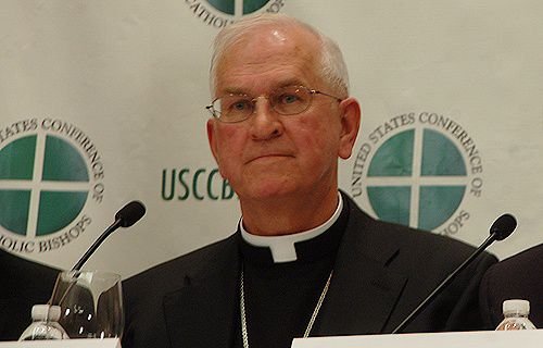 Archbishop Joseph E. Kurtz of Louisville takes part in a press conference at the USCCB's Fall General Assembly in Baltimore on Nov. 12