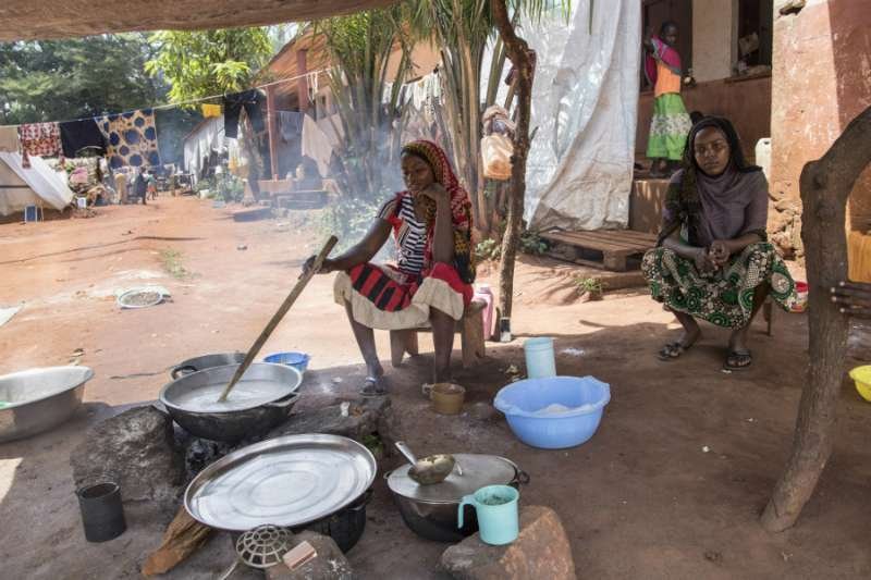The camp for internally displaced persons at St Peter Claver Cathedral in Bangassou