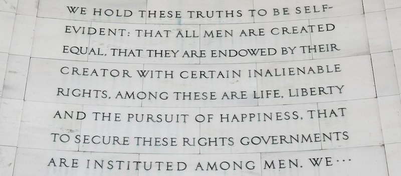 Inscription on the southwest quadrant of the Jefferson Memorial in Washington
