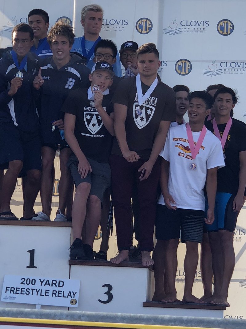 Crespi swim team. Photo courtesy @CrespiAthletics on Twitter. 