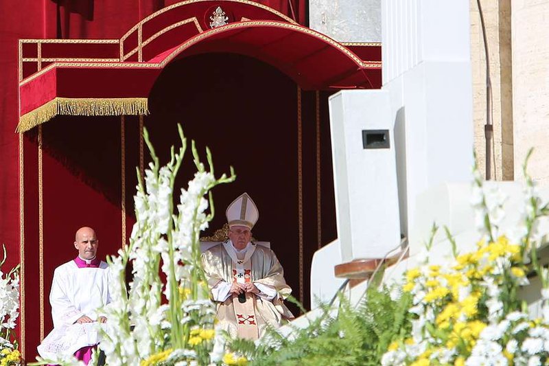 Pope Francis says a Mass of Beatification in St. Peter's Square