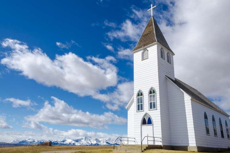 St. Mary's historic church in the foothills of the Rocky Mountains. Credit: Shutterstock