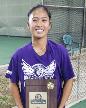 Eryn Cayetano of St. Anthony and Ian Freer of St. Francis each won CIF-SS individual tennis championships in 2018-19. (PHOTO COURTESY USTA)