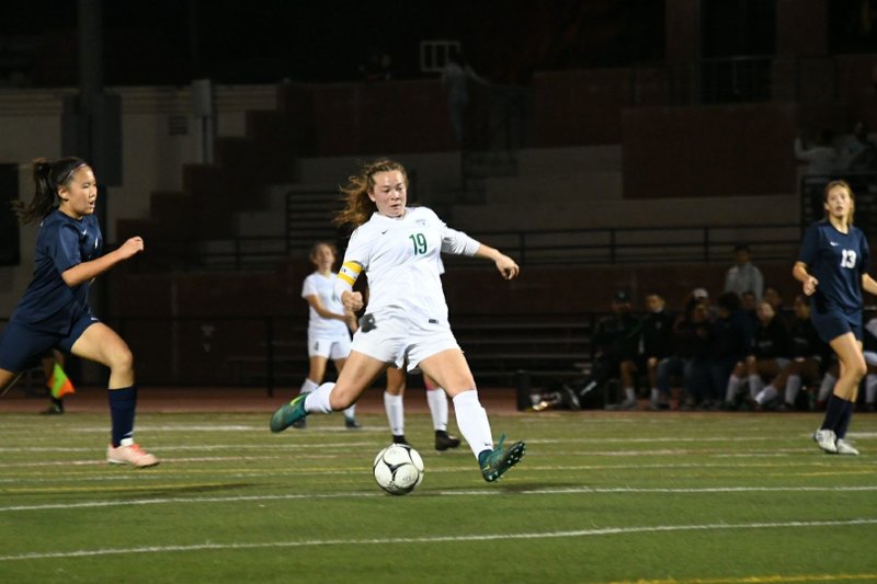 Melissa Estrada leads the attack for San Gabriel Mission High School in a playoff victory. The Pioneers --- defending CIF-SS champions --- play Academy for Academic Excellence in the Division 6 quarterfinals. (Credit: San Gabriel Mission High School)