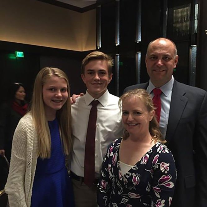 Teacher of the Year Eddy Award winner Jennifer Altergott with her family. (courtesy photo)