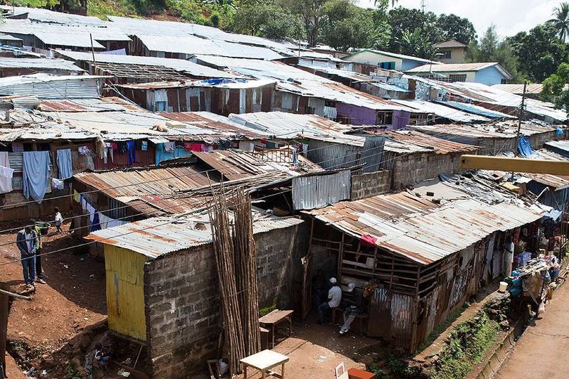 A shanty town in Sierra Leone