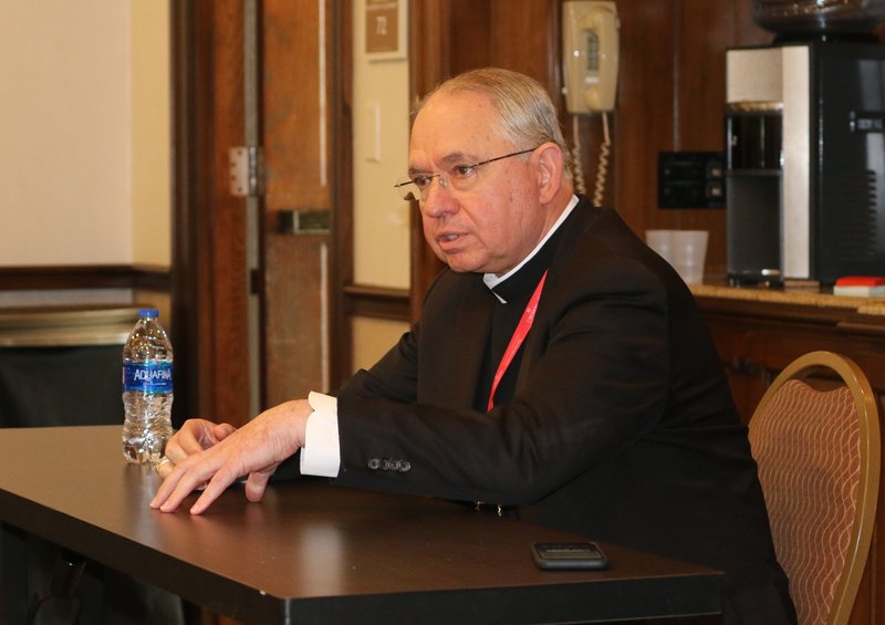 Archbishop Gomez answers questions during a session at V Encuentro. PABLO KAY/ANGELUS NEWS