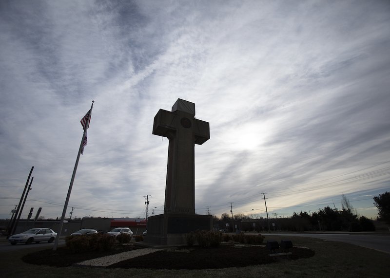 A cross-shaped World War I memorial