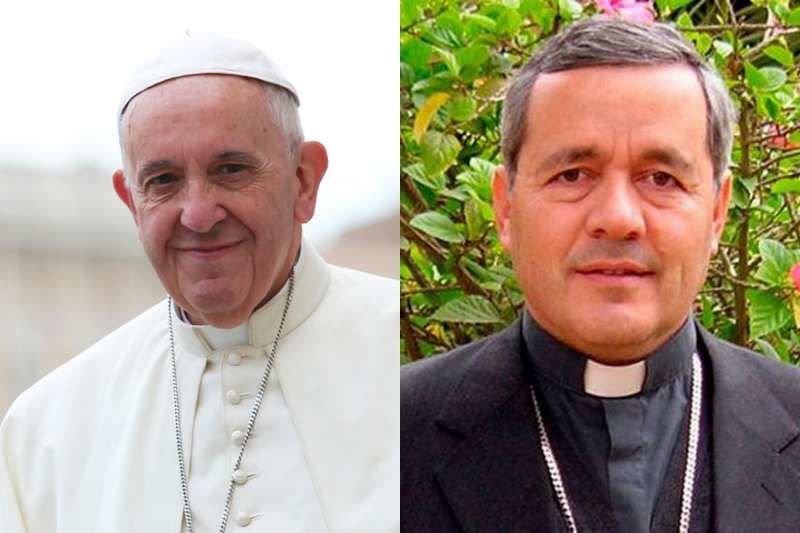 Pope Francis- Credit: Daniel Ibanez/CNA. Bishop Juan Barros- Courtesy of Chilean bishops' conference