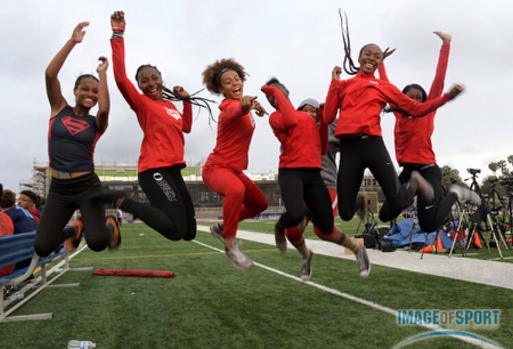 Serra girls' track team. Photo courtesy Serra Track Twitter.