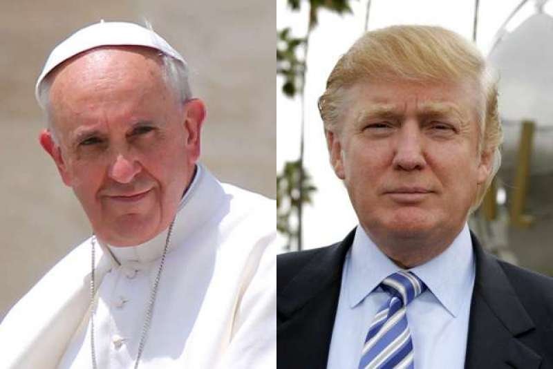 Pope Francis. Credit-Stephen Driscoll/CNA. Donald Trump. Credit: Tinseltown via www.shutterstock.com.