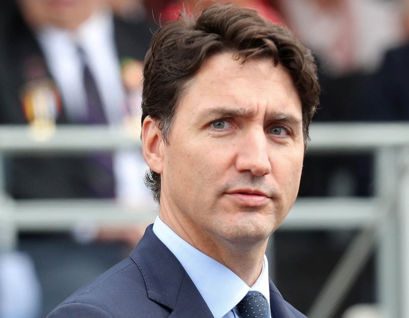 Canadian Prime Minister Justin Trudeau is seen in Portsmouth